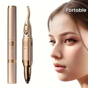 Stylish 2-In-1 Heated Eyelash Curler And Electric Eyebrow Trimmer - Quick Curl, Accurate Trim, Soft Heat, Dual-Function Beauty for Easy Grooming