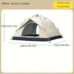 4-Person Automatic Pop-Up Tent: Waterproof Oxford Fabric Family Camping Tent with Mesh Windows