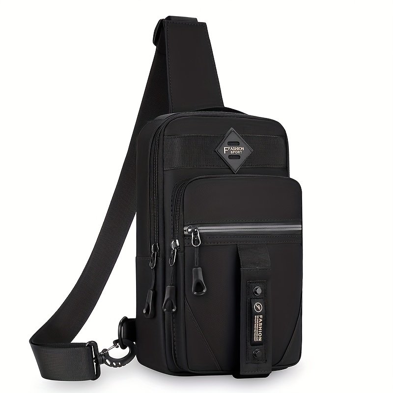 ShiLan Men's Outdoor Chest Bag - Stylish Nylon Crossbody, Casual Multi-Functional Sports Sling with Adjustable Strap (100-1.0cm), Zip Closure, and Multiple Compartments for Daily Commute & Adventures, Crossbody Bag