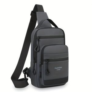 ShiLan Men's Outdoor Chest Bag - Stylish Nylon Crossbody, Casual Multi-Functional Sports Sling with Adjustable Strap (100-1.0cm), Zip Closure, and Multiple Compartments for Daily Commute & Adventures, Crossbody Bag