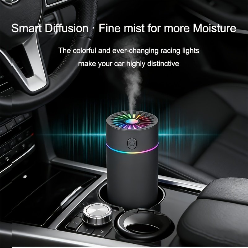 2-in-1 Car Aroma Diffuser & Humidifier: 7-Color LED Sonic Mist for Car, Office & Home