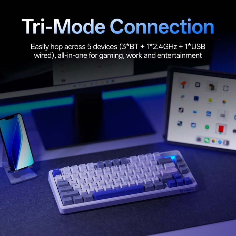1.V700DIY-75.jpg Rapoo V700DIY-75 Wireless Mechanical Keyboard: Hot-Swappable & Creamy Sounding 75% Layout