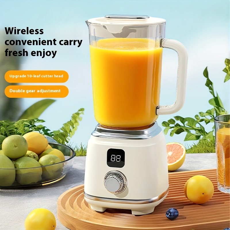 600ml Portable Dual-Speed Juicer: High-Capacity Rechargeable Blender for Gym & Home