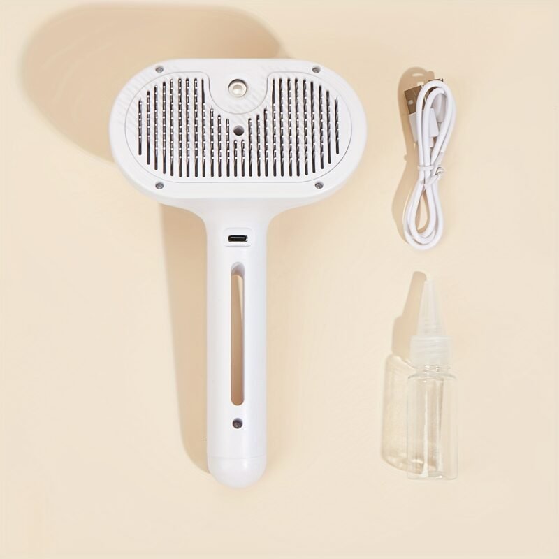 3-in-1 Steamy Pet Brush: Electric Spray Grooming & One-Click Hair Removal for Cats & Dogs