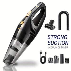 Portable 6000PA Car Vacuum: High-Suction Cordless Cleaner with 5 Pro-Attachments