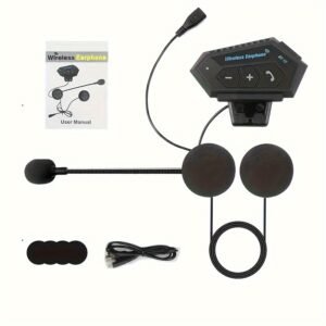 Wireless 12 Motorcycle Helmet Headset: Bluetooth Hands-Free Calls & HD Stereo Music