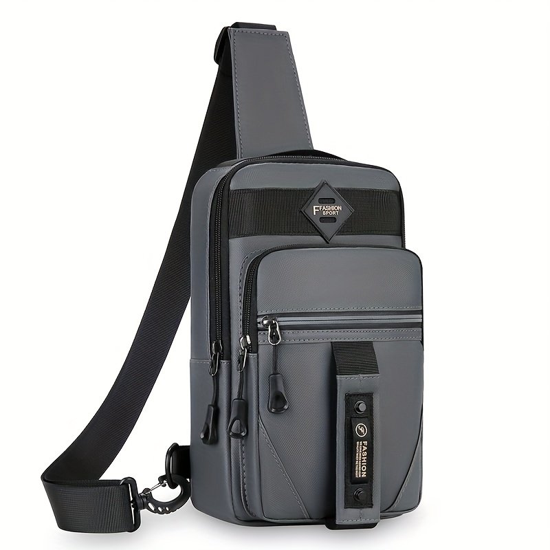 ShiLan Men's Outdoor Chest Bag - Stylish Nylon Crossbody, Casual Multi-Functional Sports Sling with Adjustable Strap (100-1.0cm), Zip Closure, and Multiple Compartments for Daily Commute & Adventures, Crossbody Bag