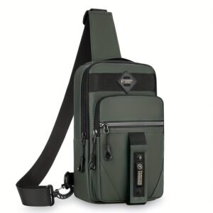 ShiLan Men's Outdoor Chest Bag - Stylish Nylon Crossbody, Casual Multi-Functional Sports Sling with Adjustable Strap (100-1.0cm), Zip Closure, and Multiple Compartments for Daily Commute & Adventures, Crossbody Bag
