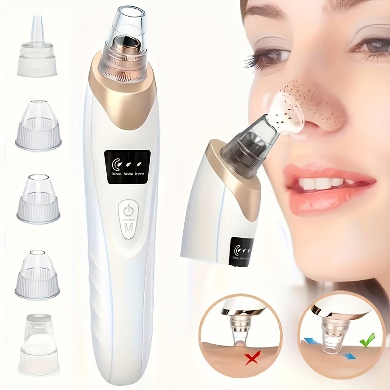 4-in-1 Rechargeable Blackhead Remover: Pro Pore Vacuum & Facial Cleansing Kit