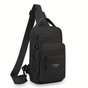 ShiLan Men's Outdoor Chest Bag - Stylish Nylon Crossbody, Casual Multi-Functional Sports Sling with Adjustable Strap (100-1.0cm), Zip Closure, and Multiple Compartments for Daily Commute & Adventures, Crossbody Bag