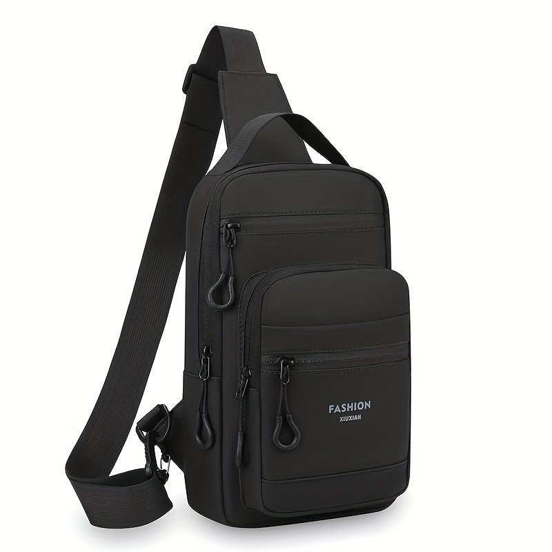 ShiLan Men's Outdoor Chest Bag - Stylish Nylon Crossbody, Casual Multi-Functional Sports Sling with Adjustable Strap (100-1.0cm), Zip Closure, and Multiple Compartments for Daily Commute & Adventures, Crossbody Bag