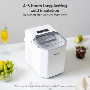 Simplus Ice Maker Household 1.3L Water Tank Compact Design Low Power Automatic Ice Production Self-cleaning Function for Convenience Rapid Ice Production In 7-8 Minutes Compact Size, Multiple Usage Scenarios, Kitchen, Dormitory, Office