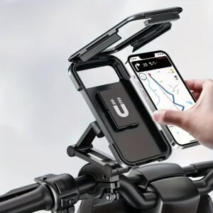 Holder for Cell Phones on Motorcycles, Made of ABS, Featuring a Magnetic Design, Retractable, And for Bicycle And Electric Vehicle Navigation