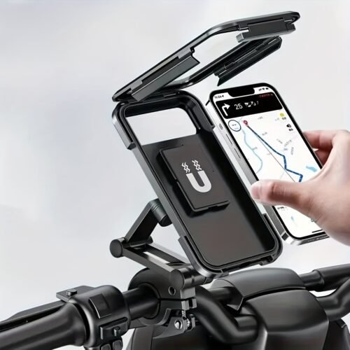 Holder for Cell Phones on Motorcycles, Made of ABS, Featuring a Magnetic Design, Retractable, And for Bicycle And Electric Vehicle Navigation