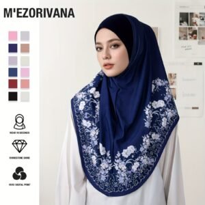 A Fashionable Printed Headscarf, Soft, Breathable, and Comfortable Muslim Women's Hijab, Multiple Colors Available for