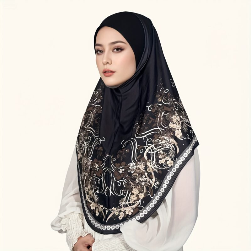 Muslim Headscarf Made of Chiffon Fabric, Offering a Sense of Fashion and Dignity, Suitable for Daily Prayers, with Beautiful Printed Patterns