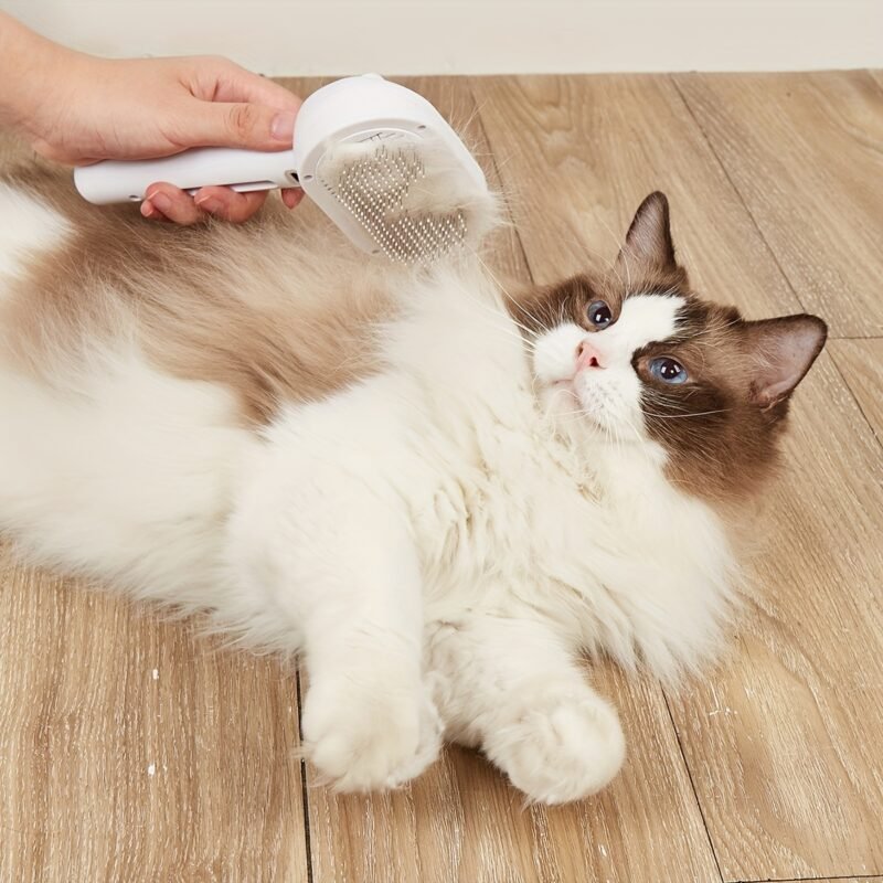 3-in-1 Steamy Pet Brush: Electric Spray Grooming & One-Click Hair Removal for Cats & Dogs