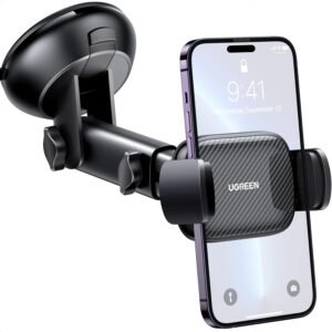 61w647p-UZL._AC_SL1500_.jpg UGREEN Car Phone Holder Mount. Dashboard Windshield Smartphone Cradle. Strong Suction. Compatible with iPhone 16 Pro Max. Galaxy S24 Ultra