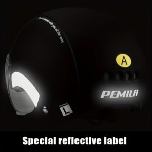 PEMILA City Commuting Safety Multi-Purpose Cycling Helmet Features an ABS Shell And EPS Cushioning Layer for Dual Protection. It Has an Adjustable Head Circumference, Multi-Angle Windproof Goggles, Metal Insect-Proof Ventilation Holes