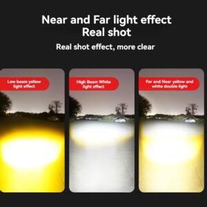 Heyword 14,000LM Dual-Color LED Fog Lights: 12V High-Intensity Spotlights for Motorcycle & ATV