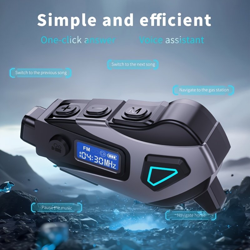 5-in-1 Helmet Headset: 2K DVR Camera & Bluetooth 5.4 Noise-Reduction Intercom (32GB Included)