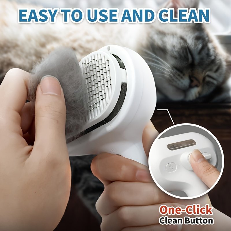 3-in-1 Steamy Pet Brush: Electric Spray Grooming & One-Click Hair Removal for Cats & Dogs
