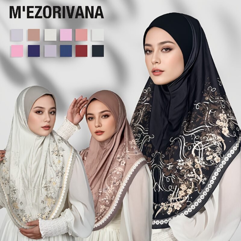Muslim Headscarf Made of Chiffon Fabric, Offering a Sense of Fashion and Dignity, Suitable for Daily Prayers, with Beautiful Printed Patterns