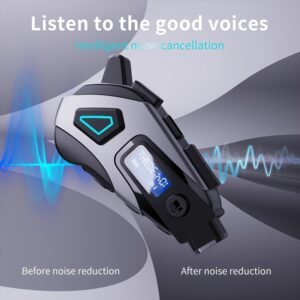 5-in-1 Helmet Headset: 2K DVR Camera & Bluetooth 5.4 Noise-Reduction Intercom (32GB Included)