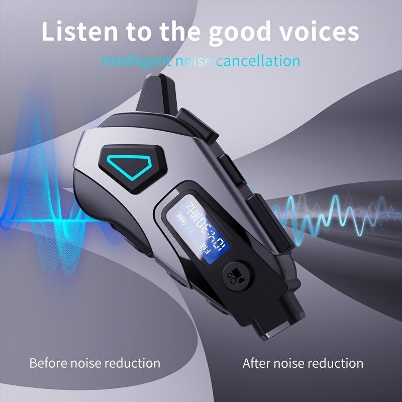 5-in-1 Helmet Headset: 2K DVR Camera & Bluetooth 5.4 Noise-Reduction Intercom (32GB Included)