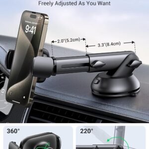 718czd7J2zL._AC_SL1500_.jpg UGREEN Car Phone Holder Mount. Dashboard Windshield Smartphone Cradle. Strong Suction. Compatible with iPhone 16 Pro Max. Galaxy S24 Ultra