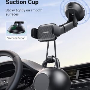 71SS1O1FxnL._AC_SL1500_.jpg UGREEN Car Phone Holder Mount. Dashboard Windshield Smartphone Cradle. Strong Suction. Compatible with iPhone 16 Pro Max. Galaxy S24 Ultra