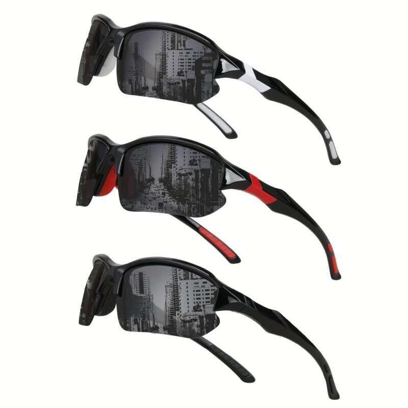 3pcs COMAXSUN Polarized Fashion Glasses for Men & Women - Lightweight PC Frame & TAC Glasses Suitable for,,,,, Driving, Suitable for Gifts with Cleaning Cloth, Non-Prescription Eyewear