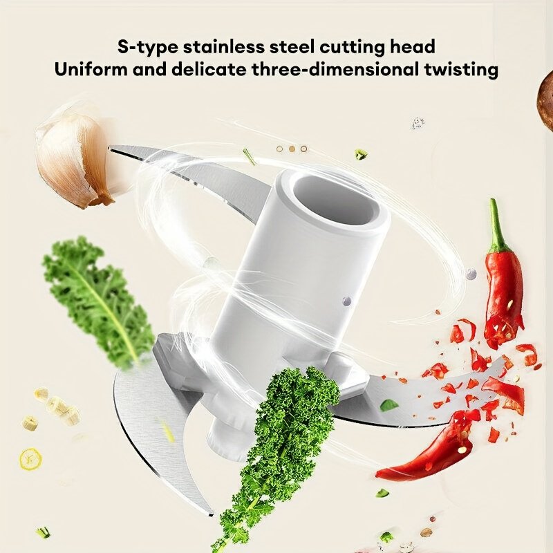 350ml Wireless Electric Food Chopper: Portable 3-in-1 Baby Food Processor & Meat Grinder