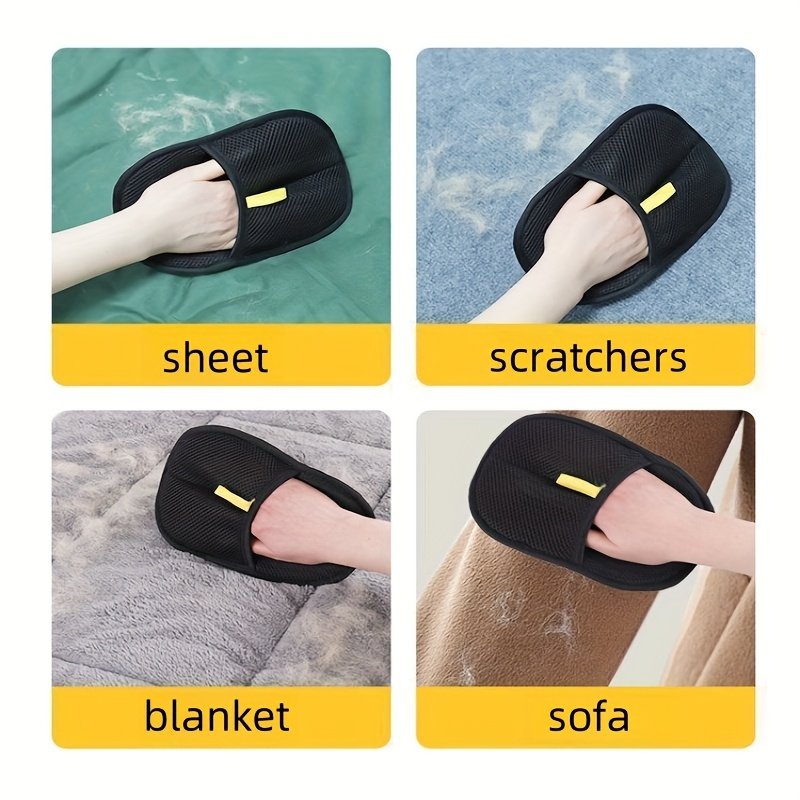 Manual Pet Hair Remover Glove - Dual-Sided Lint Roller & Brush for Cats, Dogs, Furniture, Clothing - Static Cling Adhesive, Durable Plastic, No Electricity Needed, Home Cleaning Tool
