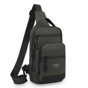 ShiLan Men's Outdoor Chest Bag - Stylish Nylon Crossbody, Casual Multi-Functional Sports Sling with Adjustable Strap (100-1.0cm), Zip Closure, and Multiple Compartments for Daily Commute & Adventures, Crossbody Bag