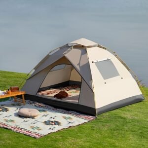 4-Person Automatic Pop-Up Tent: Waterproof Oxford Fabric Family Camping Tent with Mesh Windows