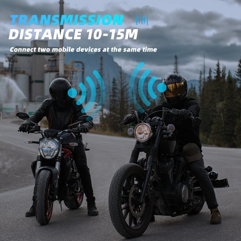 Wireless 12 Motorcycle Helmet Headset: Bluetooth Hands-Free Calls & HD Stereo Music