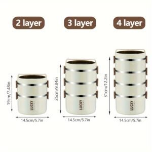 2-Tier Lunch Box Set u002F 3-Tier Lunch Box Set u002F 4-Tier Lunch Box Set - Large Capacity Stainless Steel Lunch Box with Insulated Lunch Bag, Suitable for School, Camping, Workplace - Ideal for Students and Office Workers - A Must-Have for Students