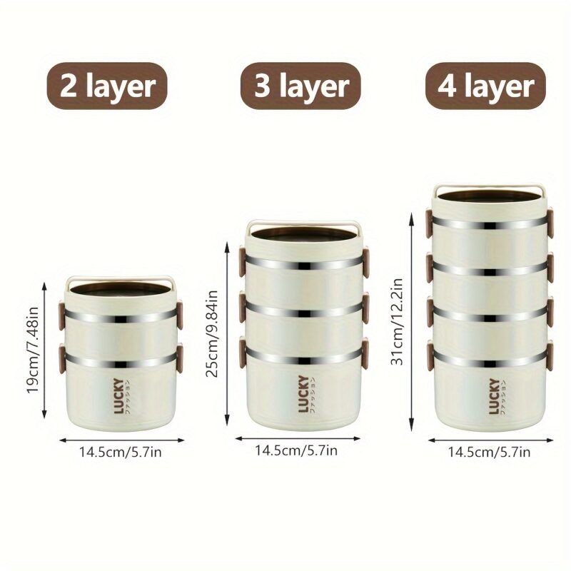 2-Tier Lunch Box Set u002F 3-Tier Lunch Box Set u002F 4-Tier Lunch Box Set - Large Capacity Stainless Steel Lunch Box with Insulated Lunch Bag, Suitable for School, Camping, Workplace - Ideal for Students and Office Workers - A Must-Have for Students