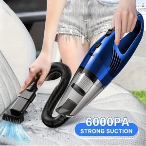 Portable 6000PA Car Vacuum: High-Suction Cordless Cleaner with 5 Pro-Attachments