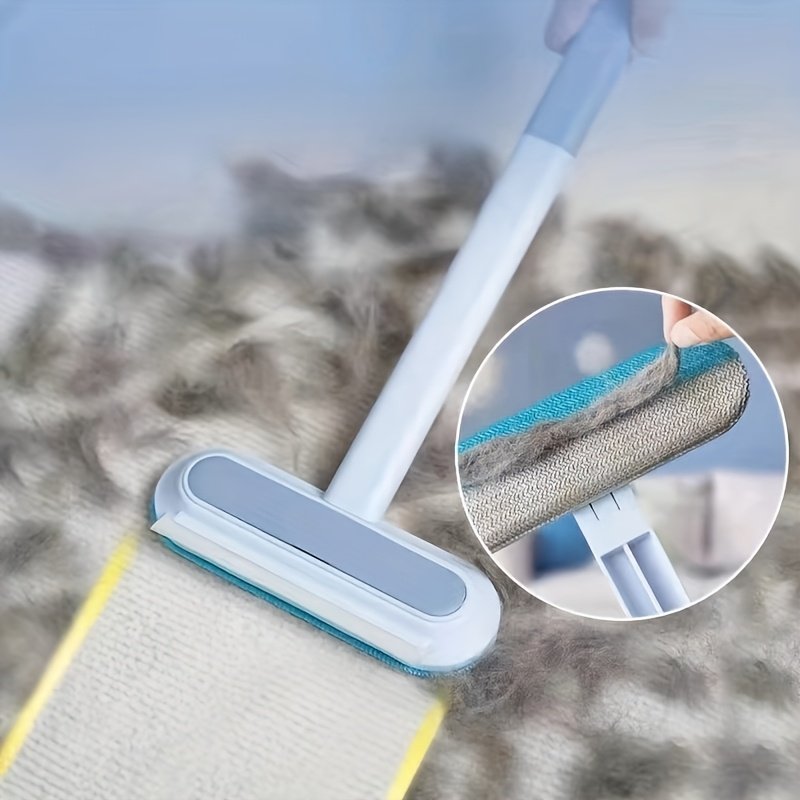 Long-Handle Pet Hair Remover: Durable Roller for Cat & Dog Fur on Sofas & Beds