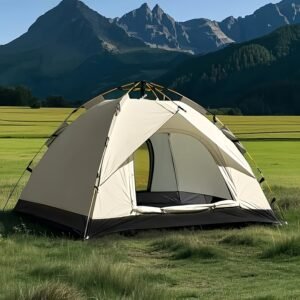4-Person Automatic Pop-Up Tent: Waterproof Oxford Fabric Family Camping Tent with Mesh Windows