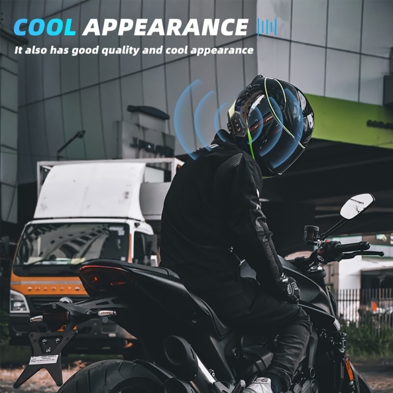 Wireless 12 Motorcycle Helmet Headset: Bluetooth Hands-Free Calls & HD Stereo Music