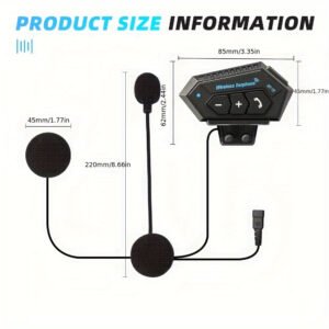 Wireless 12 Motorcycle Helmet Headset: Bluetooth Hands-Free Calls & HD Stereo Music
