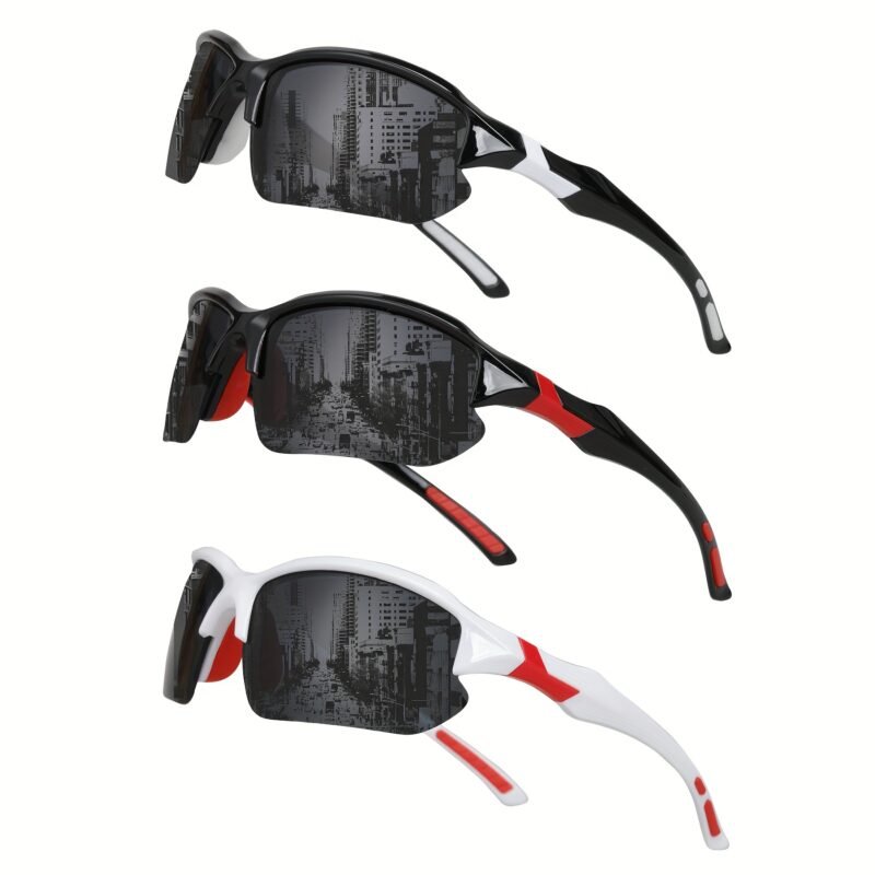 3pcs COMAXSUN Polarized Fashion Glasses for Men & Women - Lightweight PC Frame & TAC Glasses Suitable for,,,,, Driving, Suitable for Gifts with Cleaning Cloth, Non-Prescription Eyewear