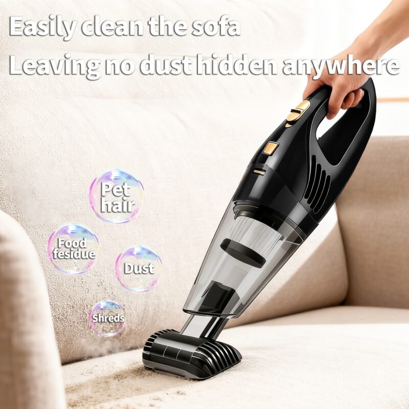 Portable 6000PA Car Vacuum: High-Suction Cordless Cleaner with 5 Pro-Attachments