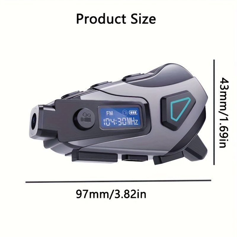 5-in-1 Helmet Headset: 2K DVR Camera & Bluetooth 5.4 Noise-Reduction Intercom (32GB Included)