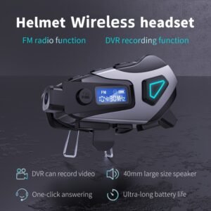 5-in-1 Helmet Headset: 2K DVR Camera & Bluetooth 5.4 Noise-Reduction Intercom (32GB Included)