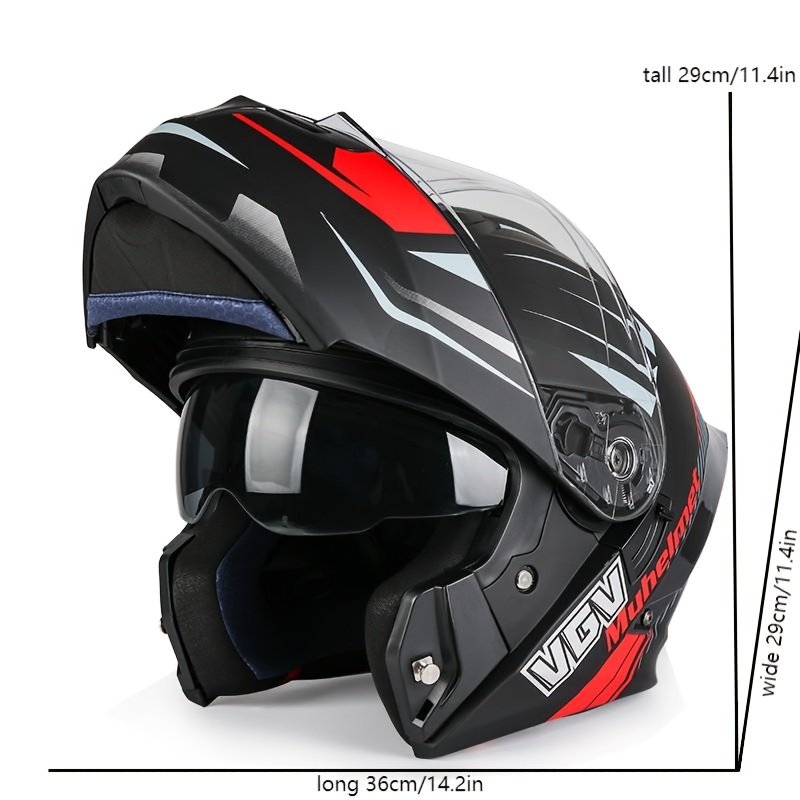 Motorcycle Helmet Flip-up Helmet for Men and Women in All Seasons
