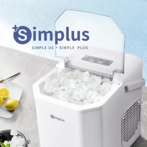 Simplus Ice Maker Household 1.3L Water Tank Compact Design Low Power Automatic Ice Production Self-cleaning Function for Convenience Rapid Ice Production In 7-8 Minutes Compact Size, Multiple Usage Scenarios, Kitchen, Dormitory, Office